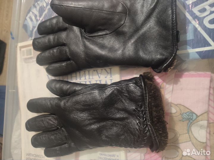 Перчатки женские кожаные