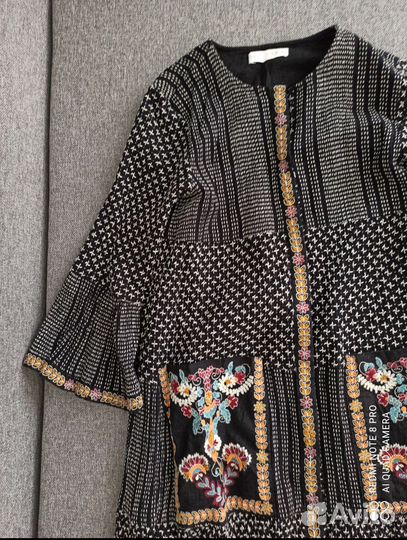 Платье для девочки Zara с вышивкой Индия Хлопок