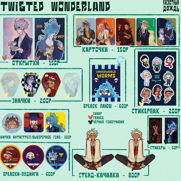 Авторский мерч twisted wonderland
