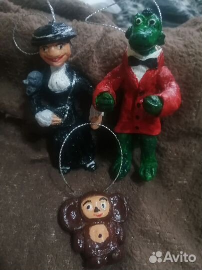 Ватные елочные игрушки набор