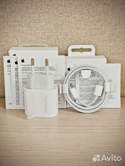 Адаптер на iPhone 15 20W с плетёным проводом USB-C