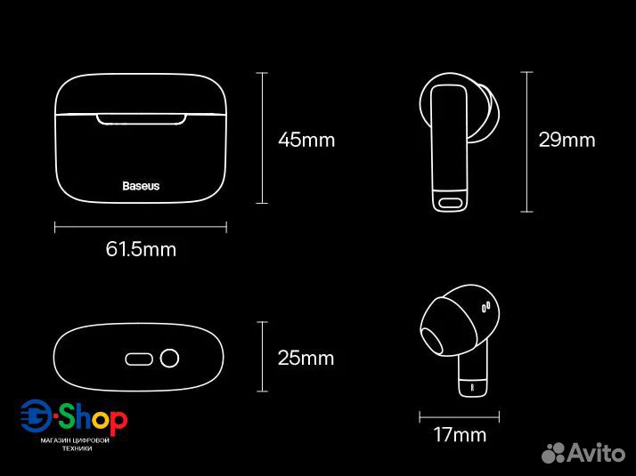 TWS-наушники Baseus E9 Bluetooth 5.3