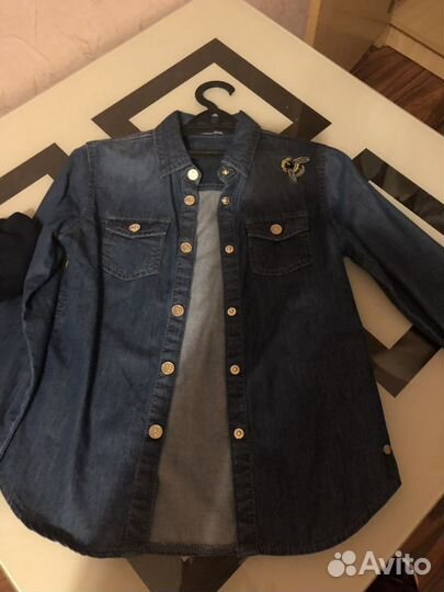 Джинсовая рубашка на рост 134