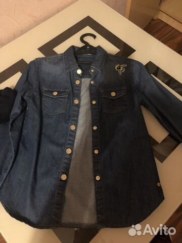 Джинсовая рубашка на рост 134