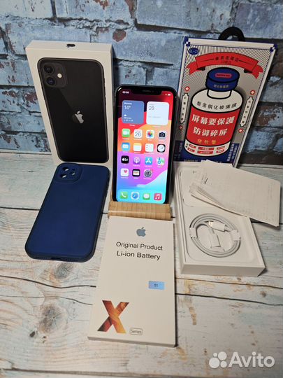 iPhone 11 128gb, АКБ 100, черный, сим+есим