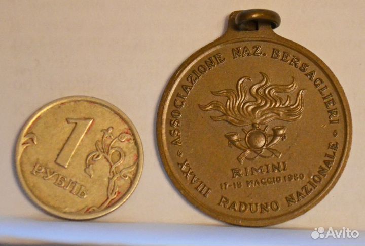 Памятная медаль Италия Берсальеры 1980