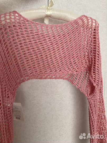 Топ сетка вязаный розовый y2k
