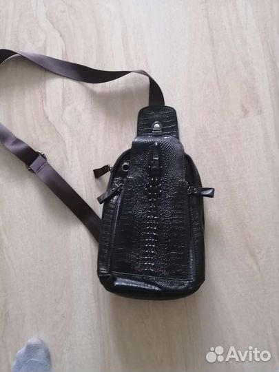Мужская кожаная сумка через плечо новая