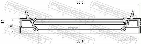 Сальник привода 38.4X55.3X8X14 подходит для