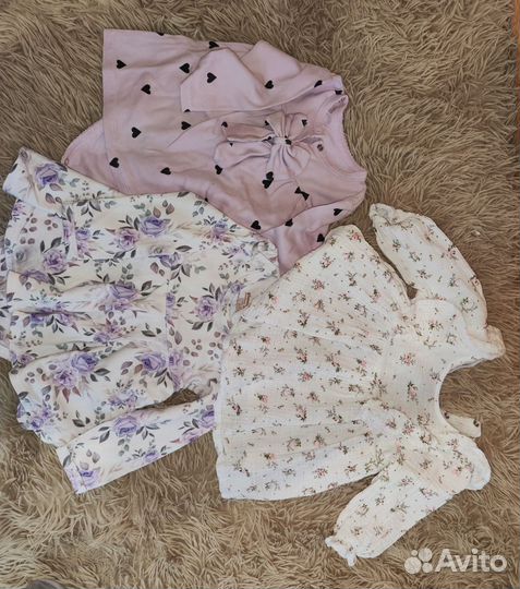 Большой пакет вещей на девочку 74