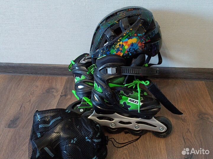 Ролики Roces детские раздвижные 30-35 р, защита