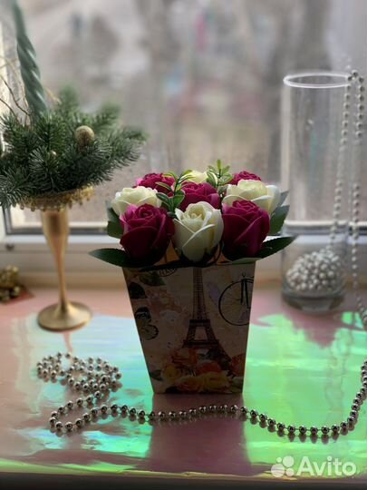 Букет из мыльных роз