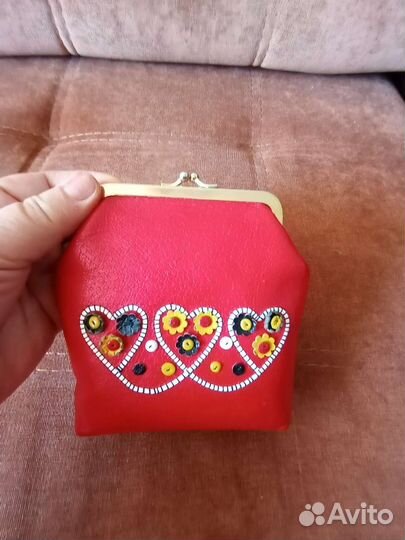 Косметичка натуральная кожа винтаж импорт