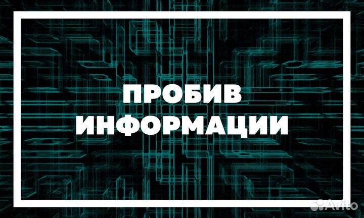 Поиск информации / сбор данных / услуги пробива