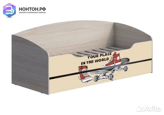 Кровать с ящиком Мийа-3А 0.8 м ясень шимо светлый