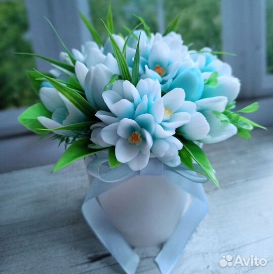 Подснежники из мыла ручной работы цветы 8 марта