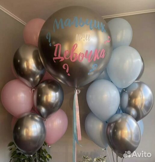 Гелиевые шары и фотозона на гендер пати