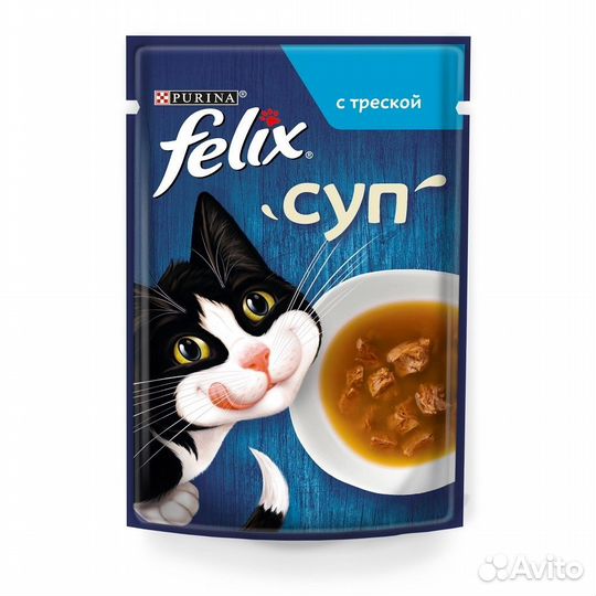 Felix влажный корм для взрослых кошек, с треской