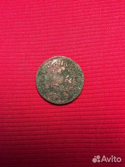 Деньга Петр 1 медь. 1700 год