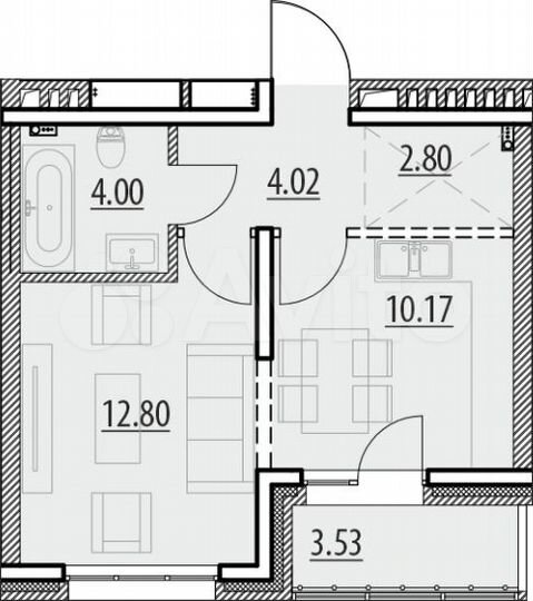 1-к. квартира, 37,3 м², 1/13 эт.