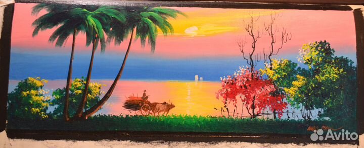 Продам картину(акрил).Пейзаж Мьянмы