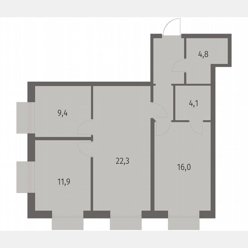 3-к. квартира, 75,4 м², 10/12 эт.