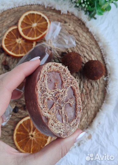 Мыло с люфой, скраб, соль для ванн, спа косметика