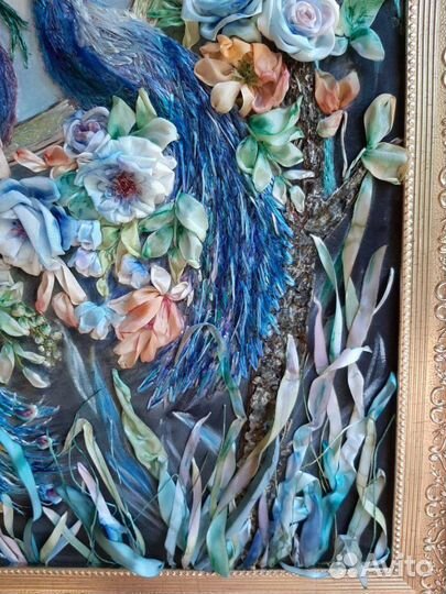 Картина вышитая лентами