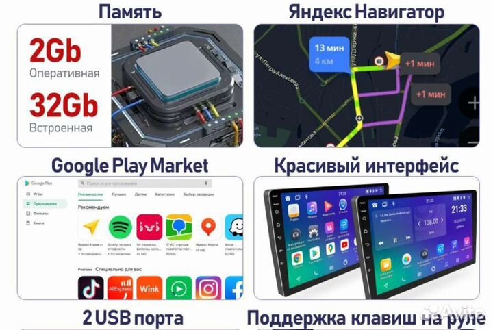 Автомагнитола с Андроид и wifi для Kia Rio 3; 2/32