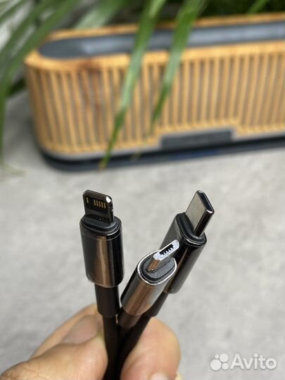 Кабель microusb+Type-C+Lightning 150см camltwj-01
