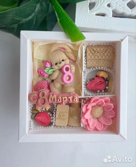 Молды для шоколада 3 шт, силиконовые 8 марта