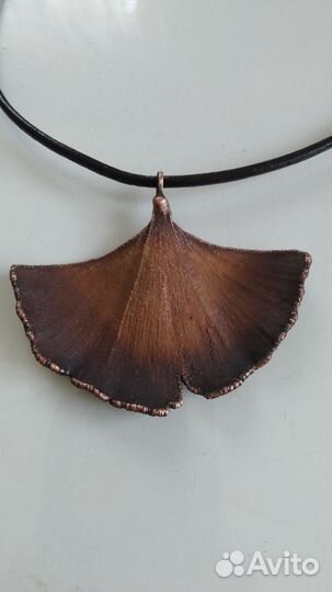 Чокер из листика гинкго билоба, гальваника