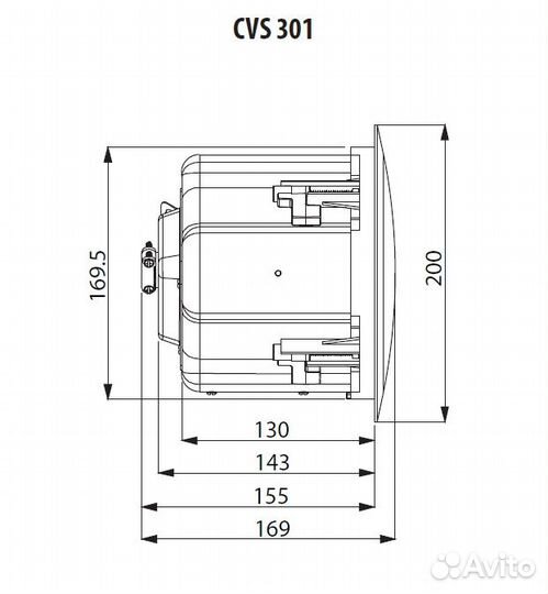 Tannoy CVS 301-BK, потолочный громкоговоритель с колпаком, 40Вт прог, 8Ом, 3