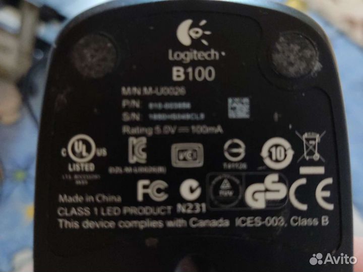 Мышка Logitech b100