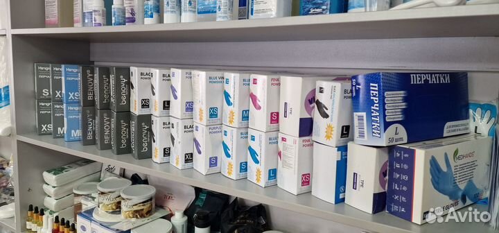 Перчатки нитриловые виниловые