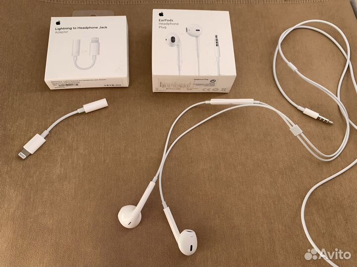 Наушники проводные Apple EarPods 3,5 мм+адаптер