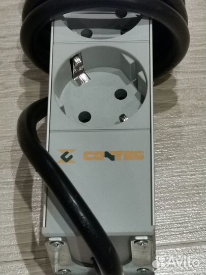 Удлинитель/сетевой фильтр conteg,9 розеток,3м,алюм