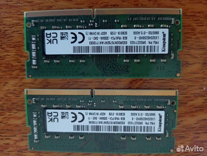 Модуль памяти для ноутбука 8GB*2шт 16GB