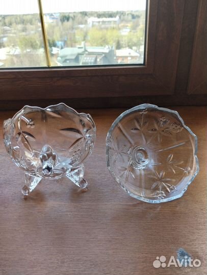 Конфетница стекло прозрачное новое