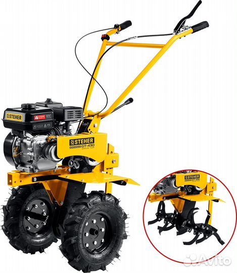 Бензиновый мотоблок с понижающей передачей steher