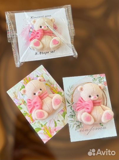 Мыло ручной работы. Подарок. Сувенир. Мишка