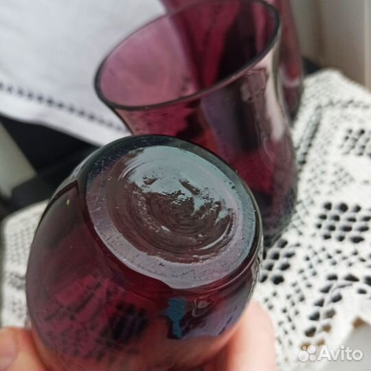 Стаканы винтажные марганцевое стекло