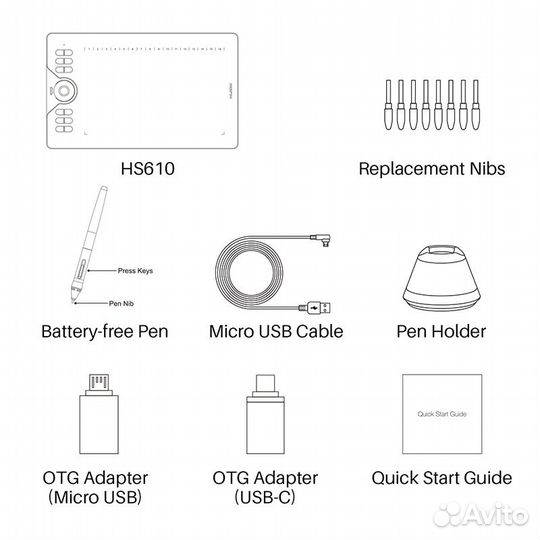 Huion HS 610 HS 611 (Новый)