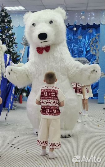 Белый мишка поздравление, панда, ростовые куклы