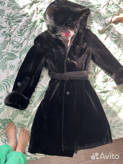Шуба цигейковая черная