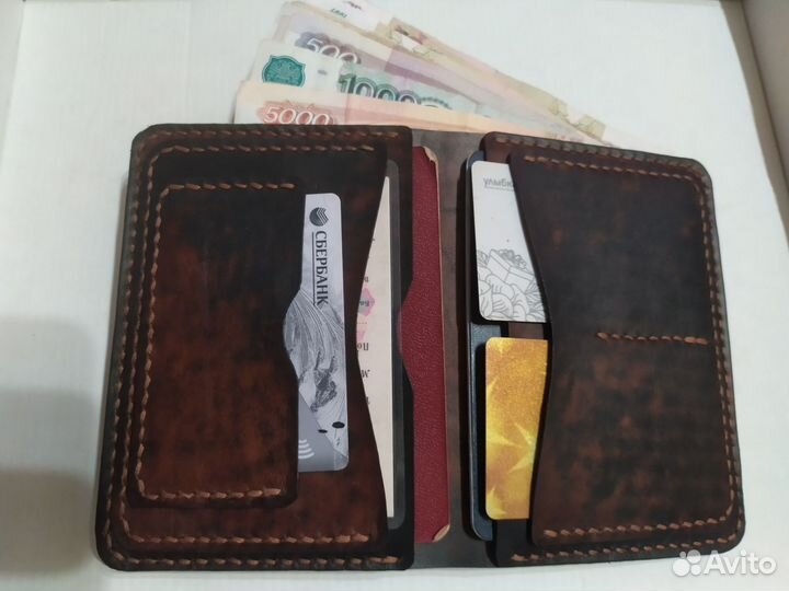 Портмоне автодокументница из натуральной кожи