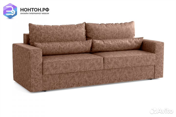 Диван еврокнижка Томас 3-х местный коричневый