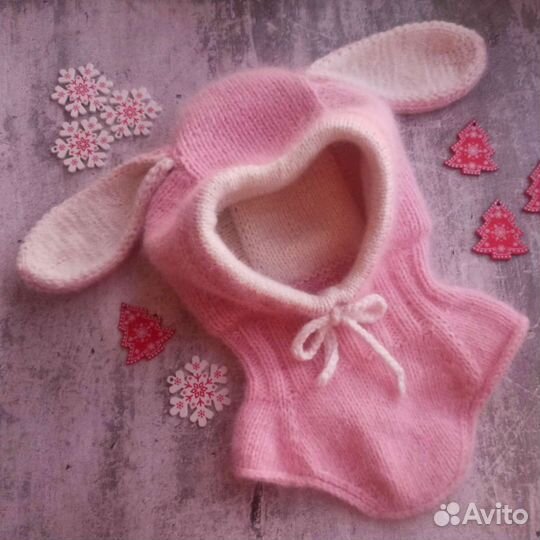 Шапка шлем зимний для девочки на подкладе