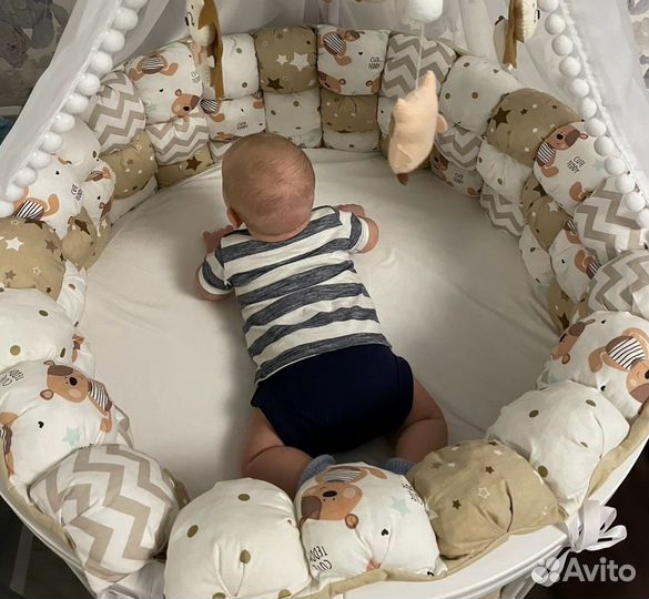 Бортики в кроватку + кокон + карман на кроватку