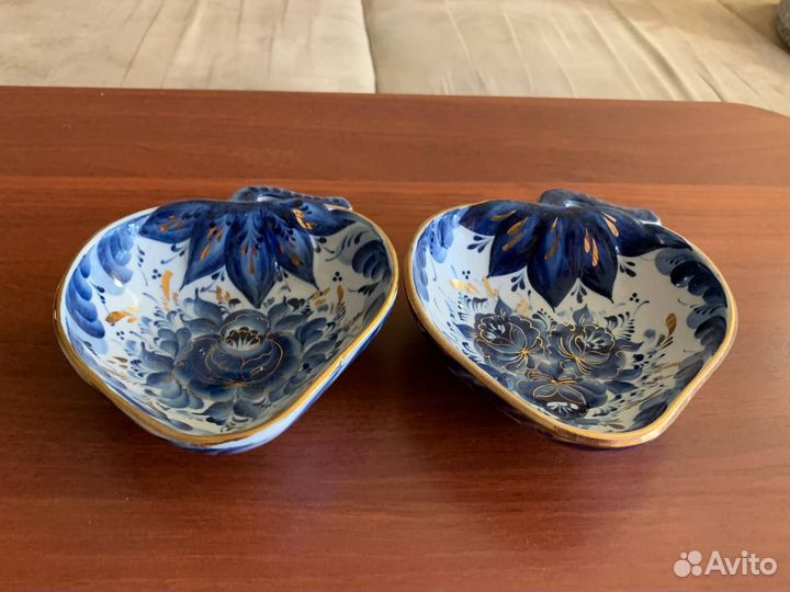 Салатник тарелка Гжель. Ручная работа